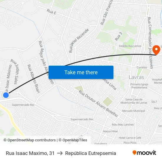 Rua Isaac Maximo, 31 to República Eutrepsemia map