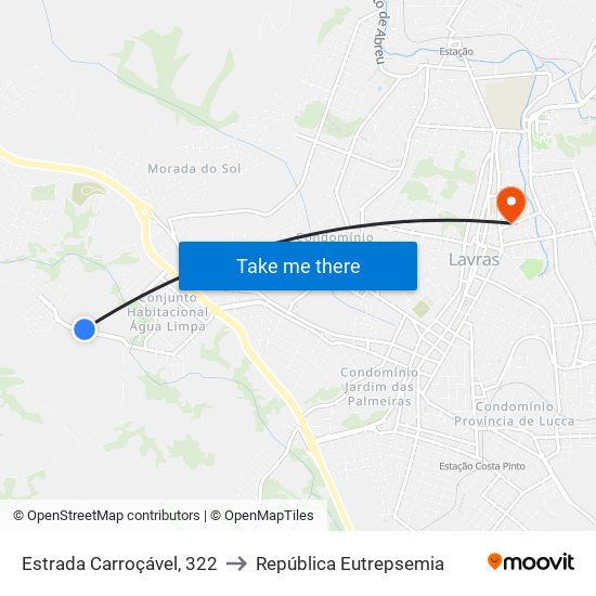 Estrada Carroçável, 322 to República Eutrepsemia map