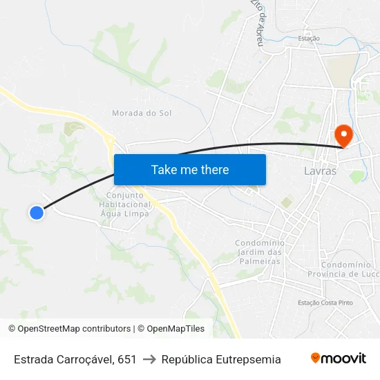Estrada Carroçável, 651 to República Eutrepsemia map