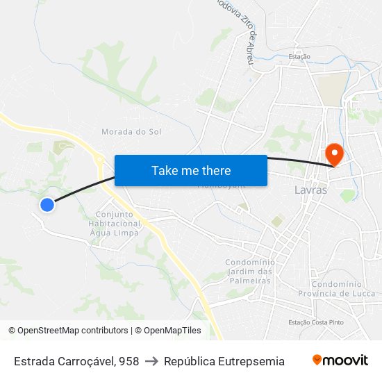 Estrada Carroçável, 958 to República Eutrepsemia map