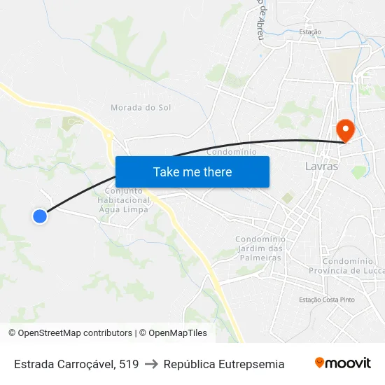 Estrada Carroçável, 519 to República Eutrepsemia map