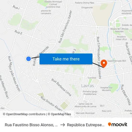 Rua Faustino Bisso Alonso, 494 to República Eutrepsemia map