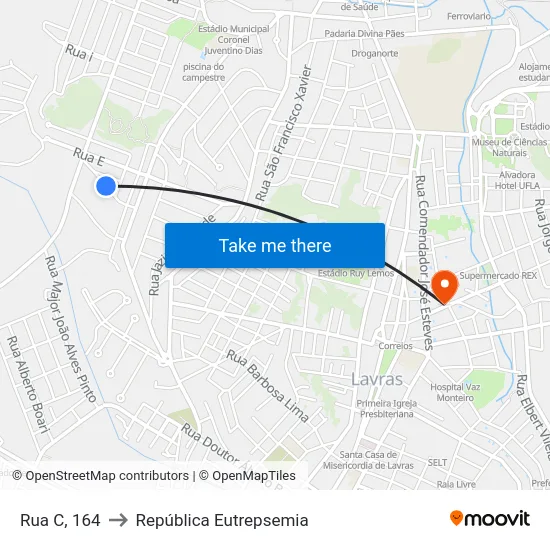 Rua C, 164 to República Eutrepsemia map