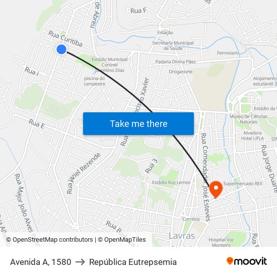 Avenida A, 1580 to República Eutrepsemia map