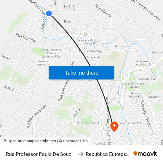 Rua Professor Paulo De Souza, 320 to República Eutrepsemia map