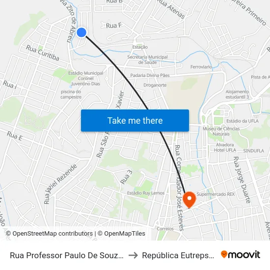 Rua Professor Paulo De Souza, 149 to República Eutrepsemia map