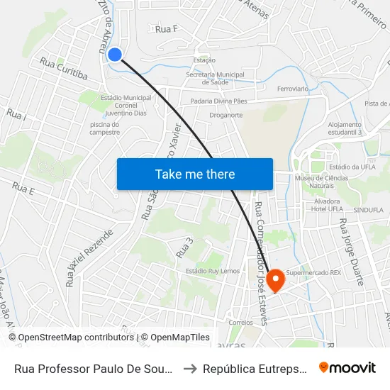 Rua Professor Paulo De Souza, 40 to República Eutrepsemia map