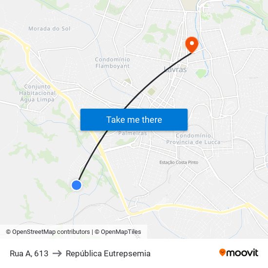 Rua A, 613 to República Eutrepsemia map