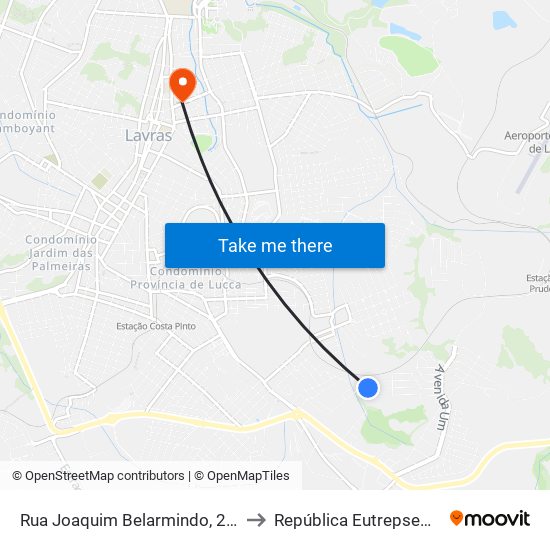 Rua Joaquim Belarmindo, 286 to República Eutrepsemia map