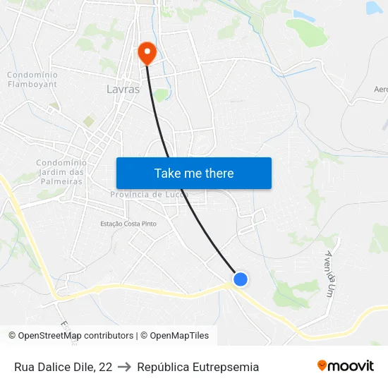 Rua Dalice Dile, 22 to República Eutrepsemia map