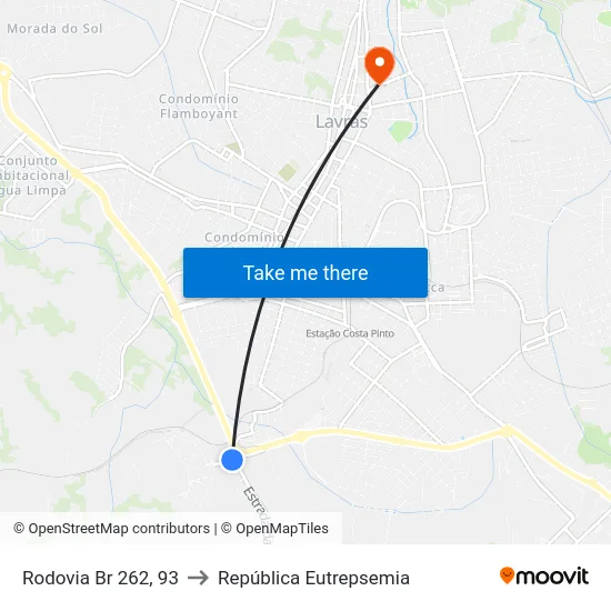 Rodovia Br 262, 93 to República Eutrepsemia map