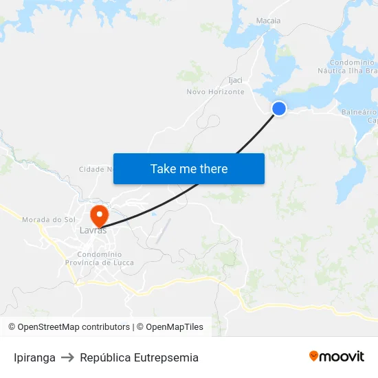 Ipiranga to República Eutrepsemia map