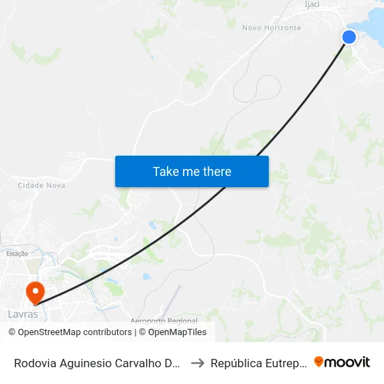 Rodovia Aguinesio Carvalho De Souza, 8 to República Eutrepsemia map