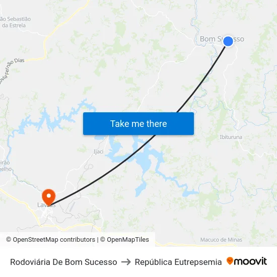 Rodoviária De Bom Sucesso to República Eutrepsemia map