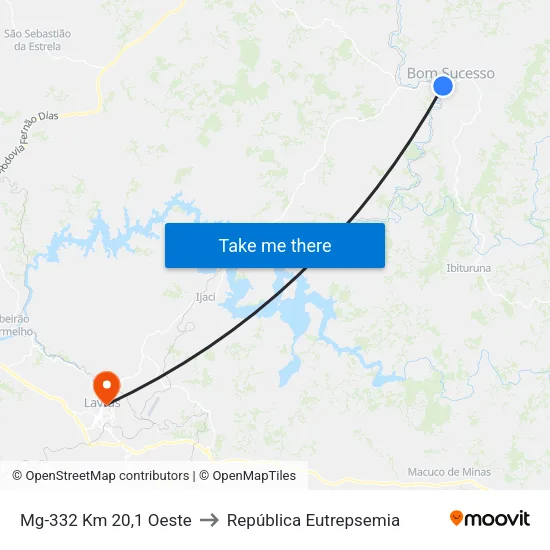 Mg-332 Km 20,1 Oeste to República Eutrepsemia map