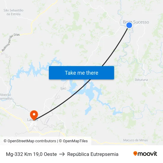 Mg-332 Km 19,0 Oeste to República Eutrepsemia map
