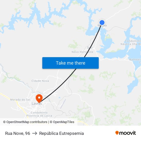 Rua Nove, 96 to República Eutrepsemia map