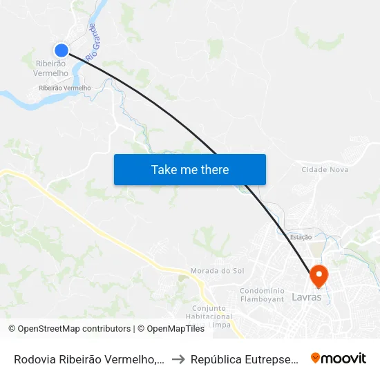 Rodovia Ribeirão Vermelho, 76 to República Eutrepsemia map