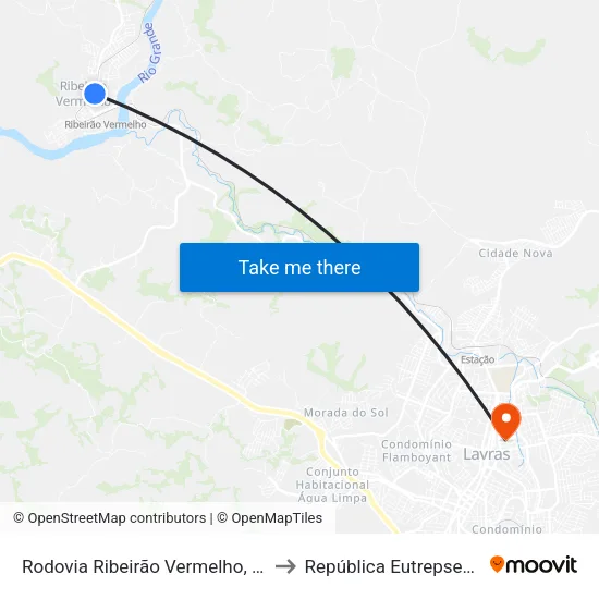 Rodovia Ribeirão Vermelho, 234 to República Eutrepsemia map
