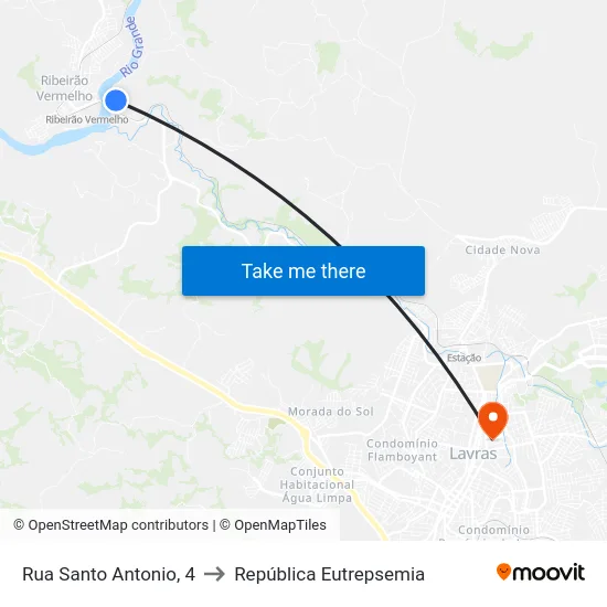 Rua Santo Antonio, 4 to República Eutrepsemia map