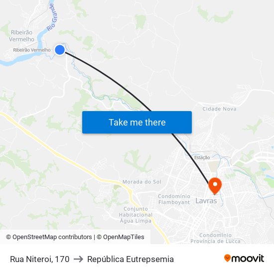 Rua Niteroi, 170 to República Eutrepsemia map