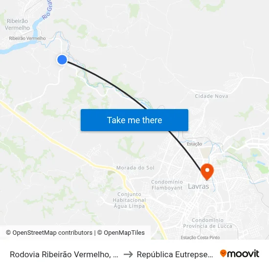 Rodovia Ribeirão Vermelho, 446 to República Eutrepsemia map