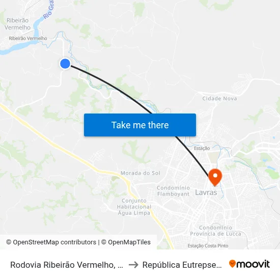Rodovia Ribeirão Vermelho, 571 to República Eutrepsemia map