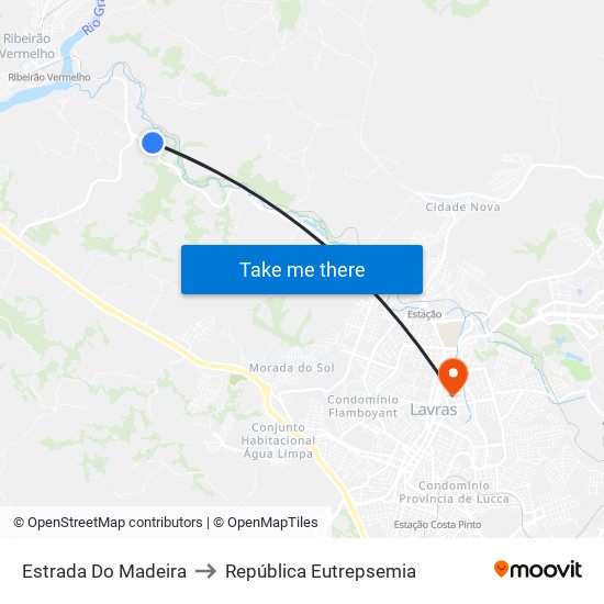 Estrada Do Madeira to República Eutrepsemia map