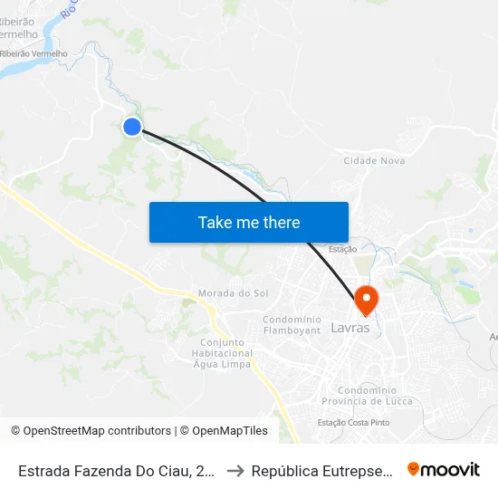 Estrada Fazenda Do Ciau, 2460 to República Eutrepsemia map