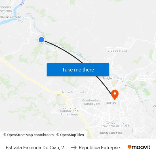 Estrada Fazenda Do Ciau, 2480 to República Eutrepsemia map