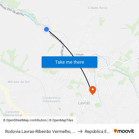 Rodovia Lavras-Ribeirão Vermelho, 5 | Sn Concretos E Britas to República Eutrepsemia map