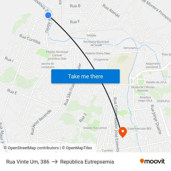 Rua Vinte Um, 386 to República Eutrepsemia map