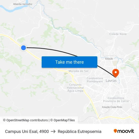 Campus Uni Esal, 4900 to República Eutrepsemia map