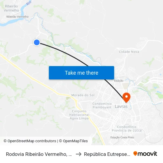 Rodovia Ribeirão Vermelho, 1436 to República Eutrepsemia map