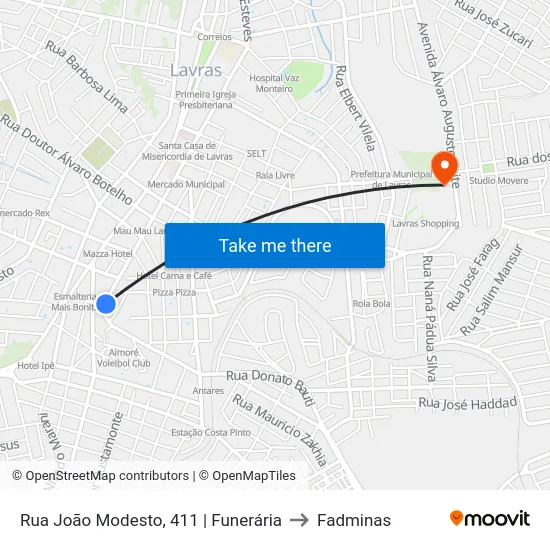 Rua João Modesto, 411 | Funerária to Fadminas map