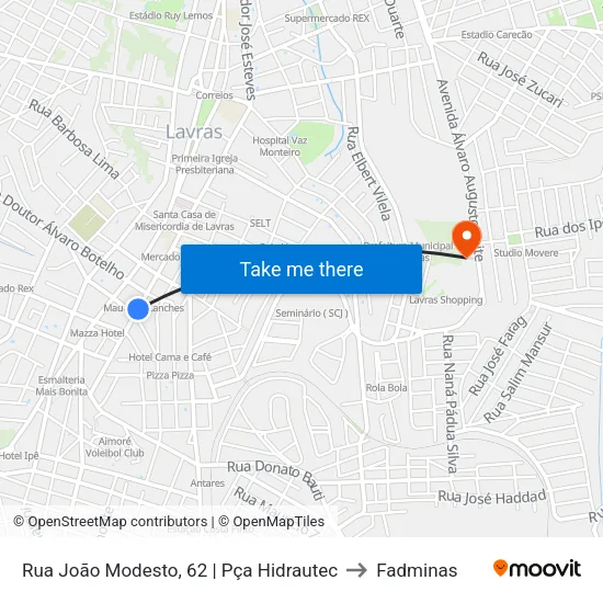 Rua João Modesto, 62 | Pça Hidrautec to Fadminas map