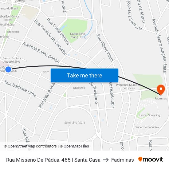 Rua Misseno De Pádua, 465 | Santa Casa to Fadminas map