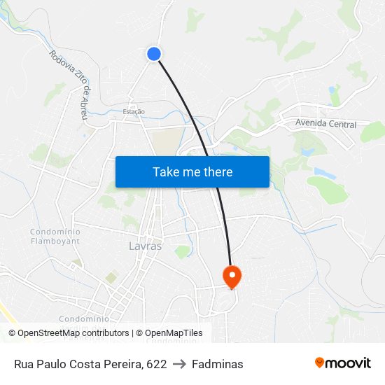 Rua Paulo Costa Pereira, 622 to Fadminas map