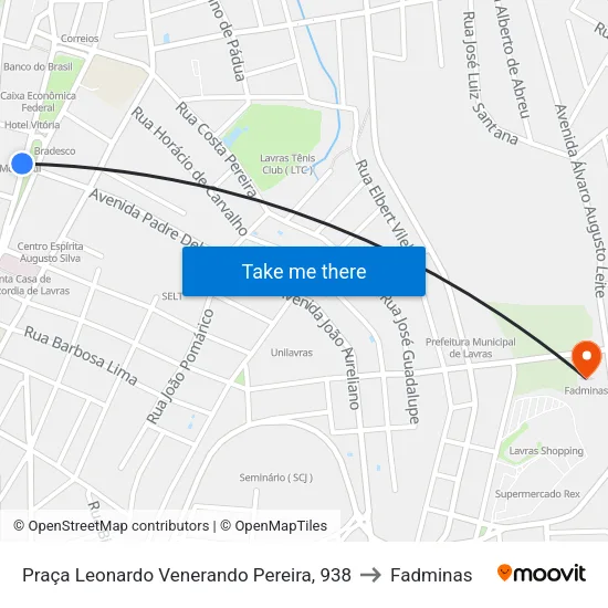 Praça Leonardo Venerando Pereira, 938 to Fadminas map