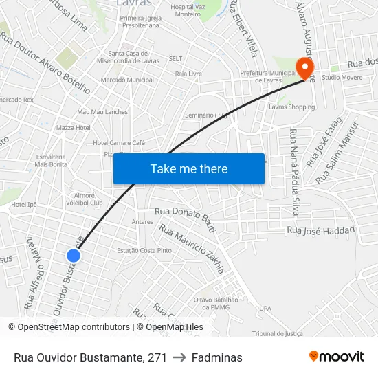 Rua Ouvidor Bustamante, 271 to Fadminas map