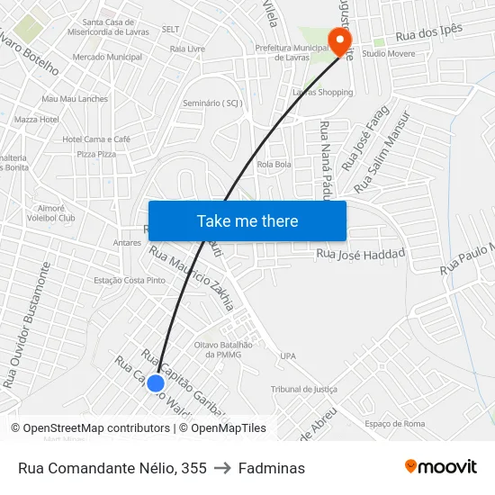 Rua Comandante Nélio, 355 to Fadminas map