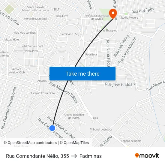 Rua Comandante Nélio, 355 to Fadminas map