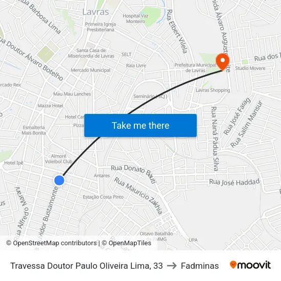 Travessa Doutor Paulo Oliveira Lima, 33 to Fadminas map