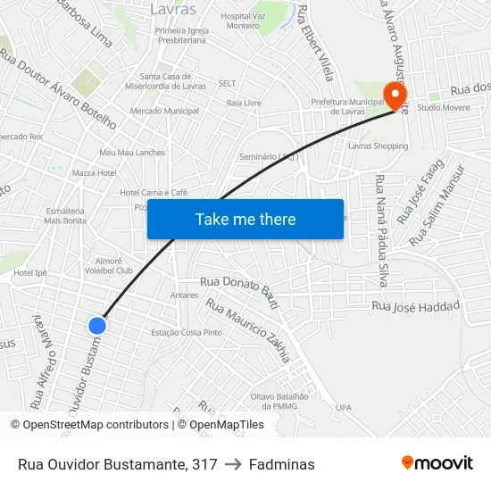 Rua Ouvidor Bustamante, 317 to Fadminas map