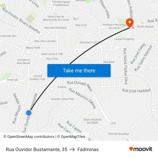 Rua Ouvidor Bustamante, 35 to Fadminas map