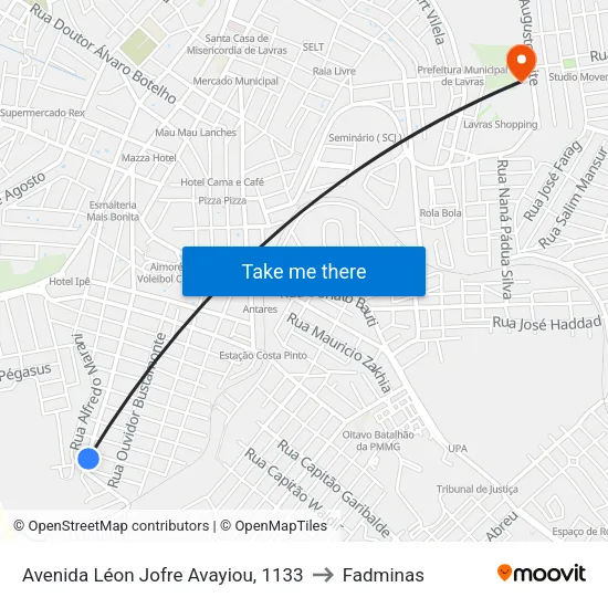 Avenida Léon Jofre Avayiou, 1133 to Fadminas map