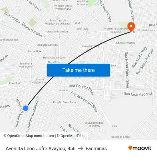 Avenida Léon Jofre Avayiou, 856 to Fadminas map