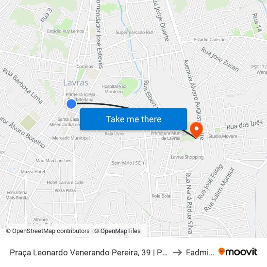 Praça Leonardo Venerando Pereira, 39 | Planeta Shake to Fadminas map