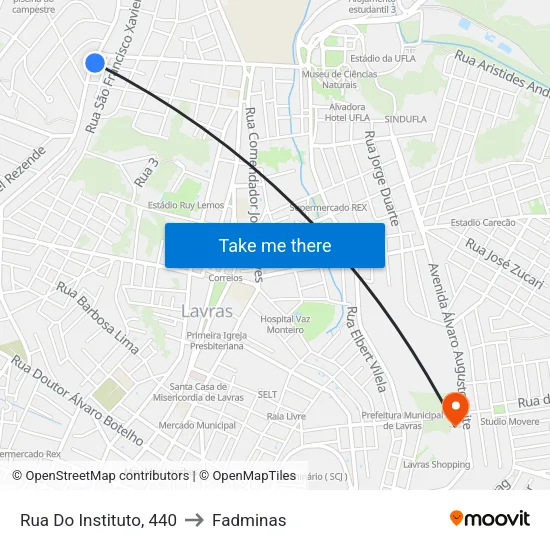 Rua Do Instituto, 440 to Fadminas map