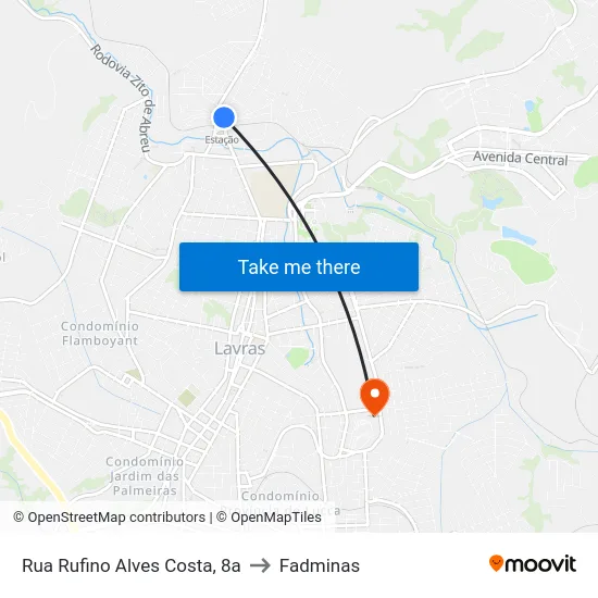 Rua Rufino Alves Costa, 8a to Fadminas map